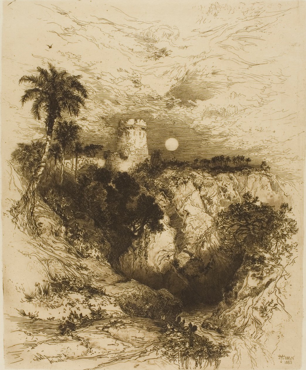 Ett torn i Cortez - Mexiko av Thomas Moran