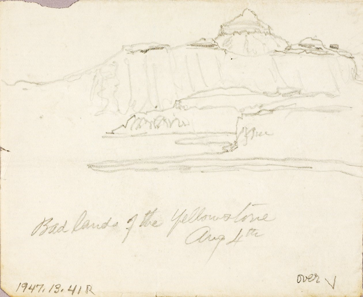 Yellowstone-regionens dåliga land av Thomas Moran