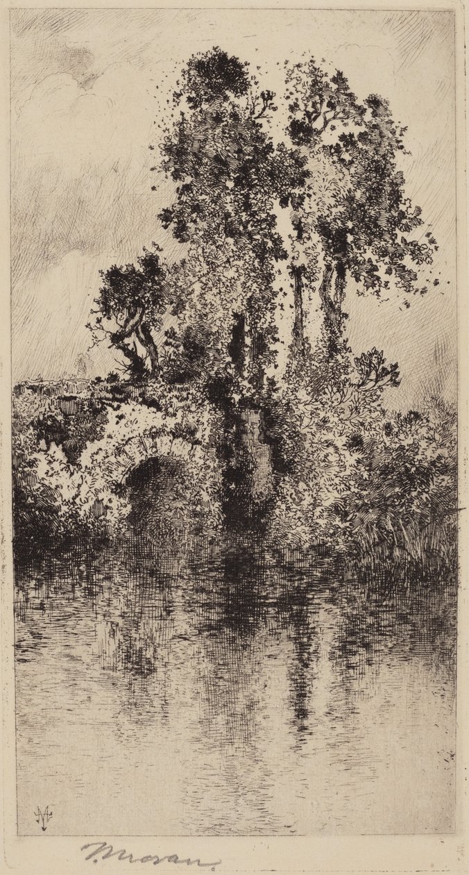 Bro och träd av Thomas Moran