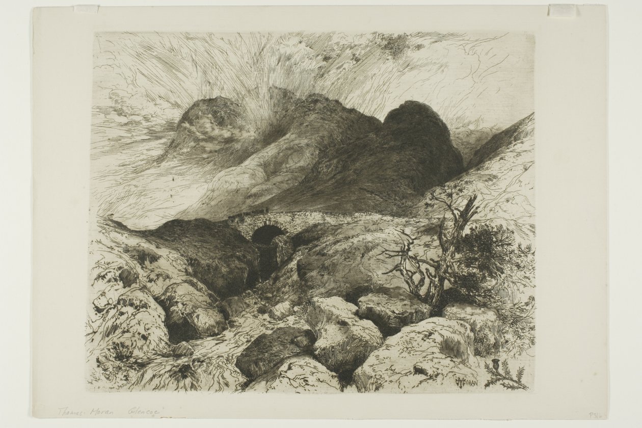 Bro i passet av Glencoe, Skottland av Thomas Moran