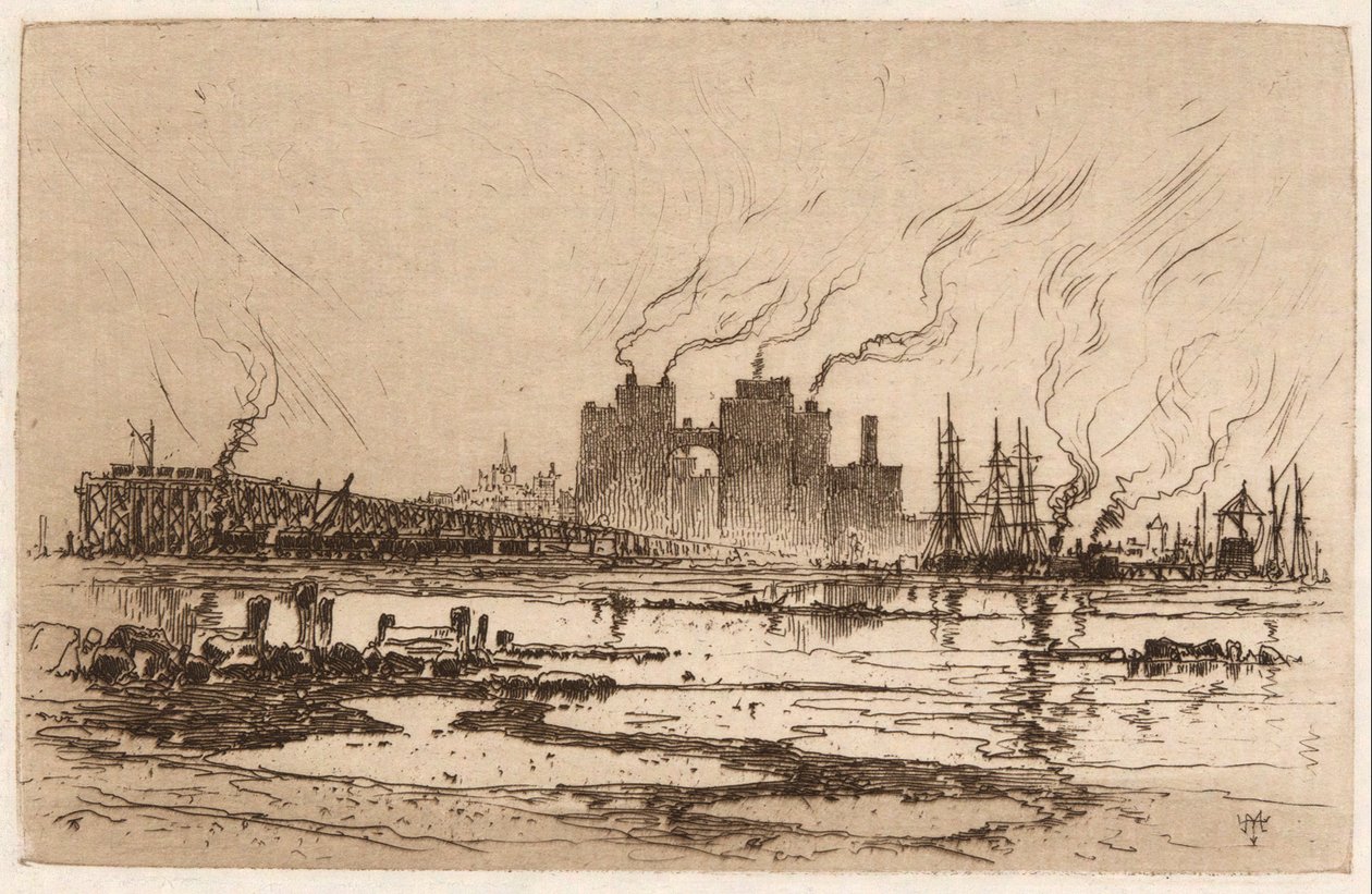 Communipaw, N.J. av Thomas Moran