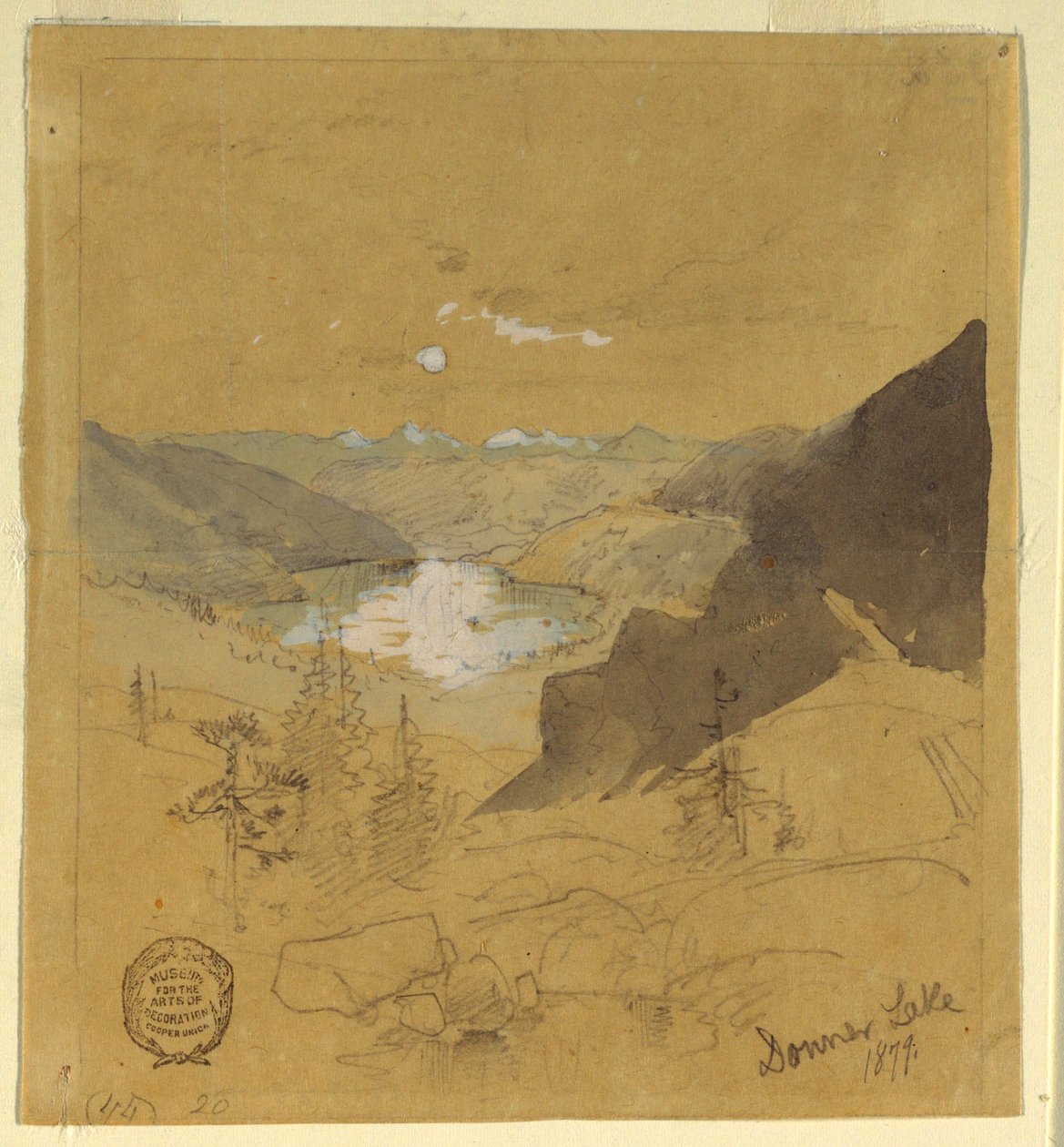 Teckning, Donnersjön, 1879 av Thomas Moran