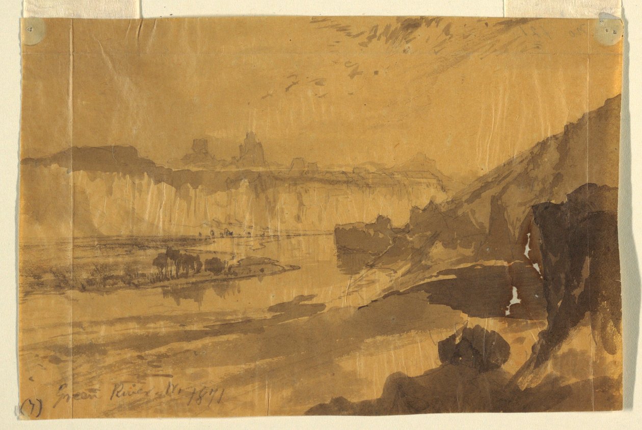Teckning, Green River, Wyoming, 1871 av Thomas Moran