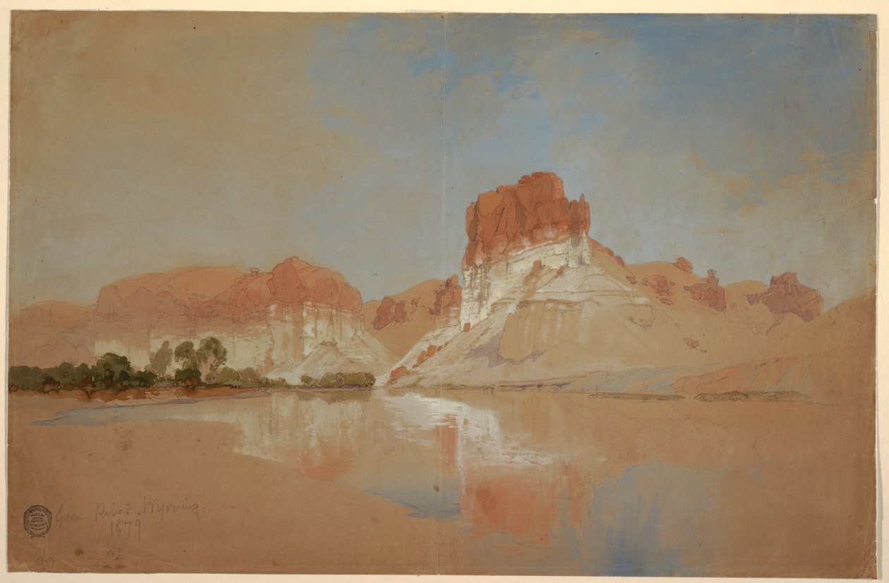 Ritning, Green River, Wyoming Territory, 1879 av Thomas Moran