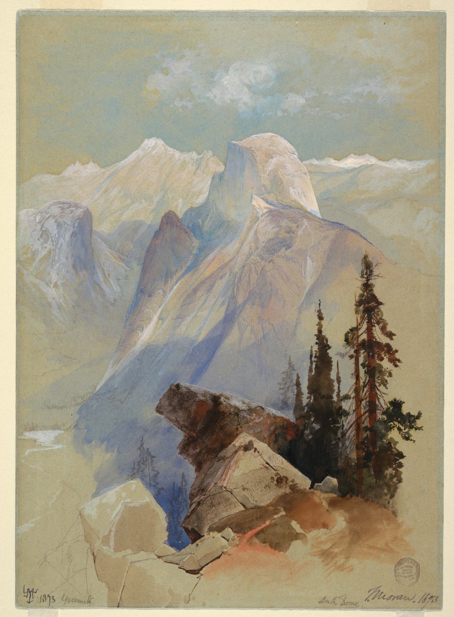 Teckning, Half Dome, Yosemite, 1873 av Thomas Moran
