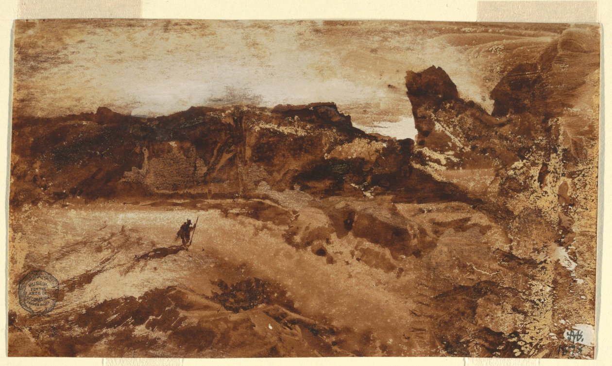 Teckning, I öknen, Arizona, 1878 av Thomas Moran
