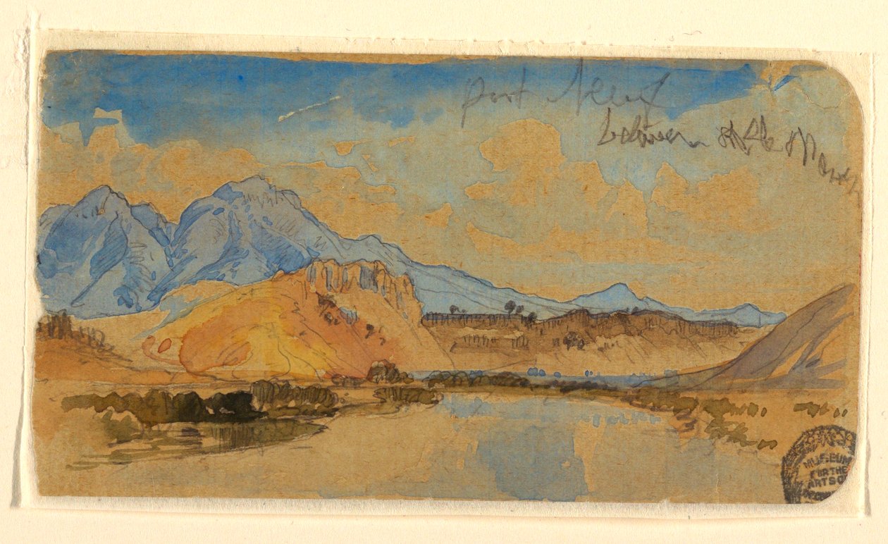 Teckning, Port Neuf Canyon, Idaho, möjligen 1879 av Thomas Moran