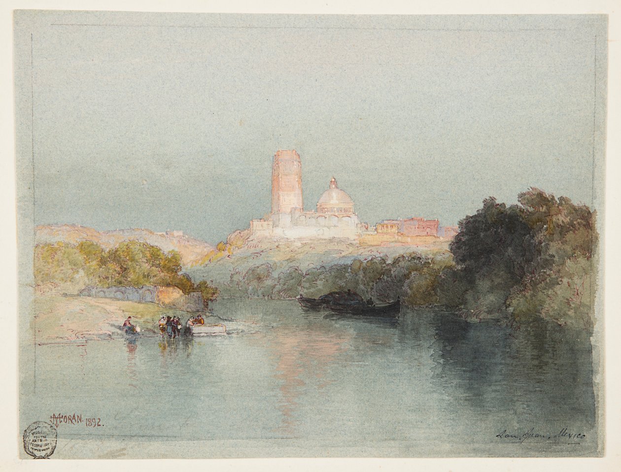 Hacienda vid floden Lerma, San Juan, Mexiko av Thomas Moran