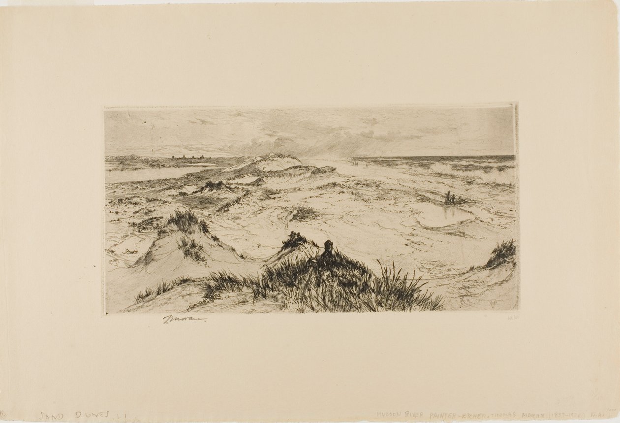 Tittar över sanddynerna - Easthampton av Thomas Moran