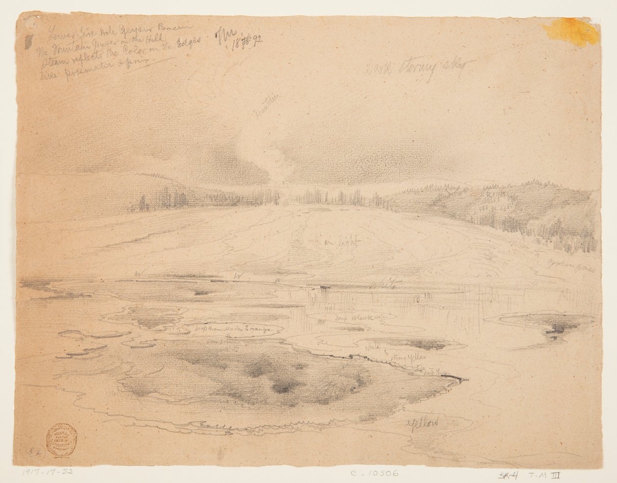 Nedre brandhål, gejserbassäng, Yellowstone av Thomas Moran