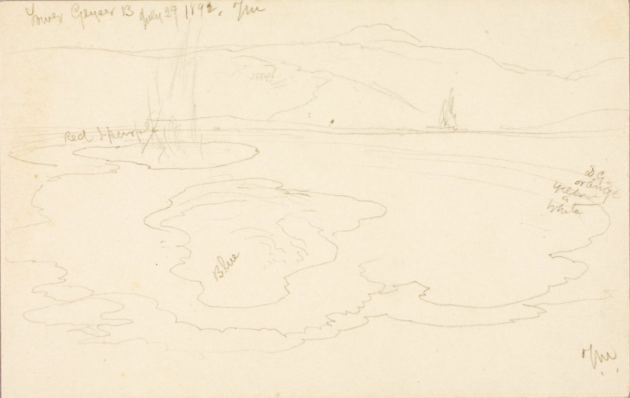 Nedre Geyserbassängen av Thomas Moran