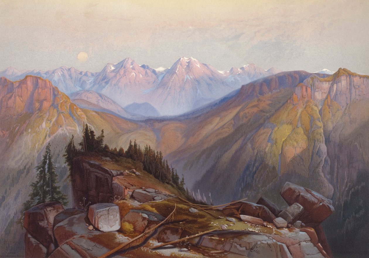 Nedre Yellowstonebergen sedda från Yellowstone nationalpark av Thomas Moran