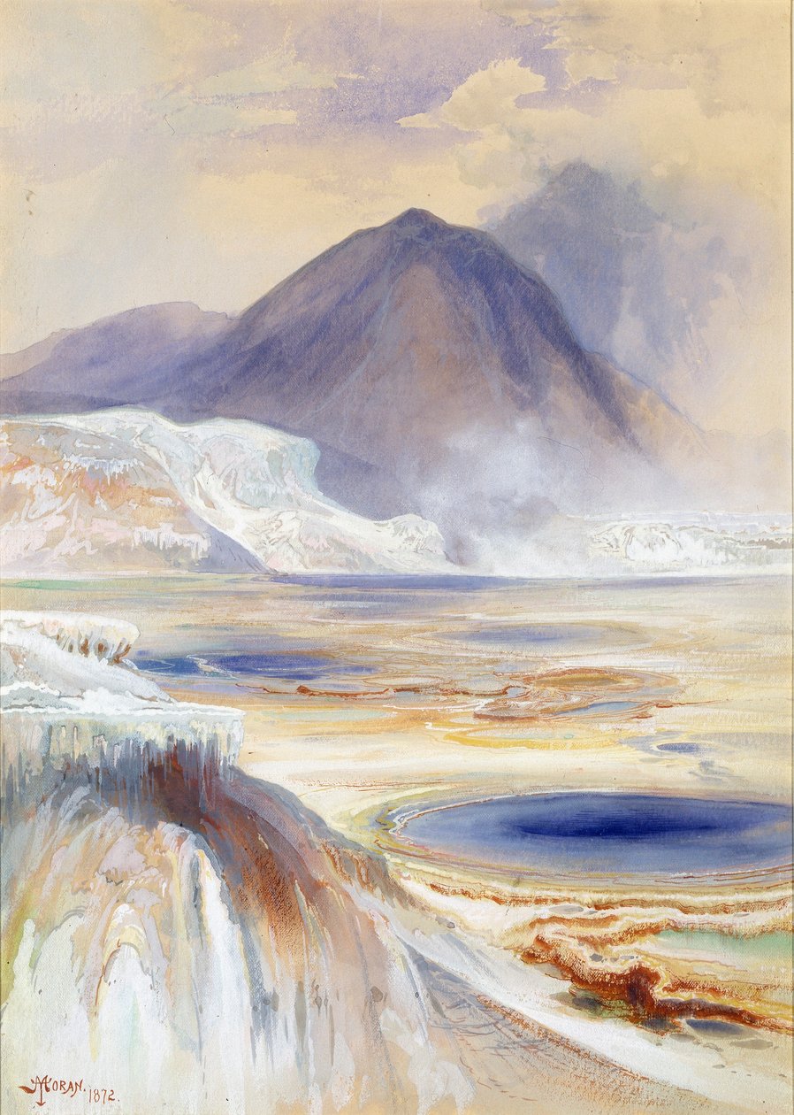 Mammoth Hot Springs, Yellowstone av Thomas Moran