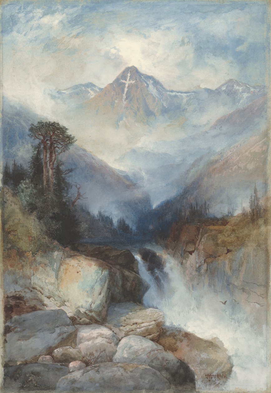 Heliga korsets berg av Thomas Moran