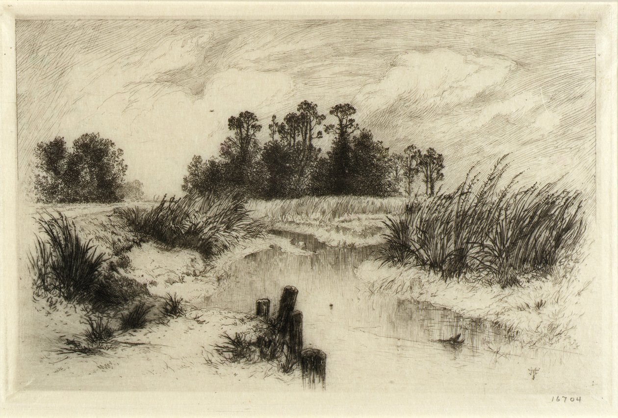 Nära Easthampton, L.I. (Passaic Meadows) av Thomas Moran