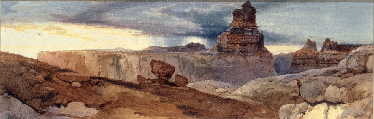 Shin-Au-Av-Tu-Weap God Land, Canyon i Colorado. Utah Ter., 1873-1874. av Thomas Moran