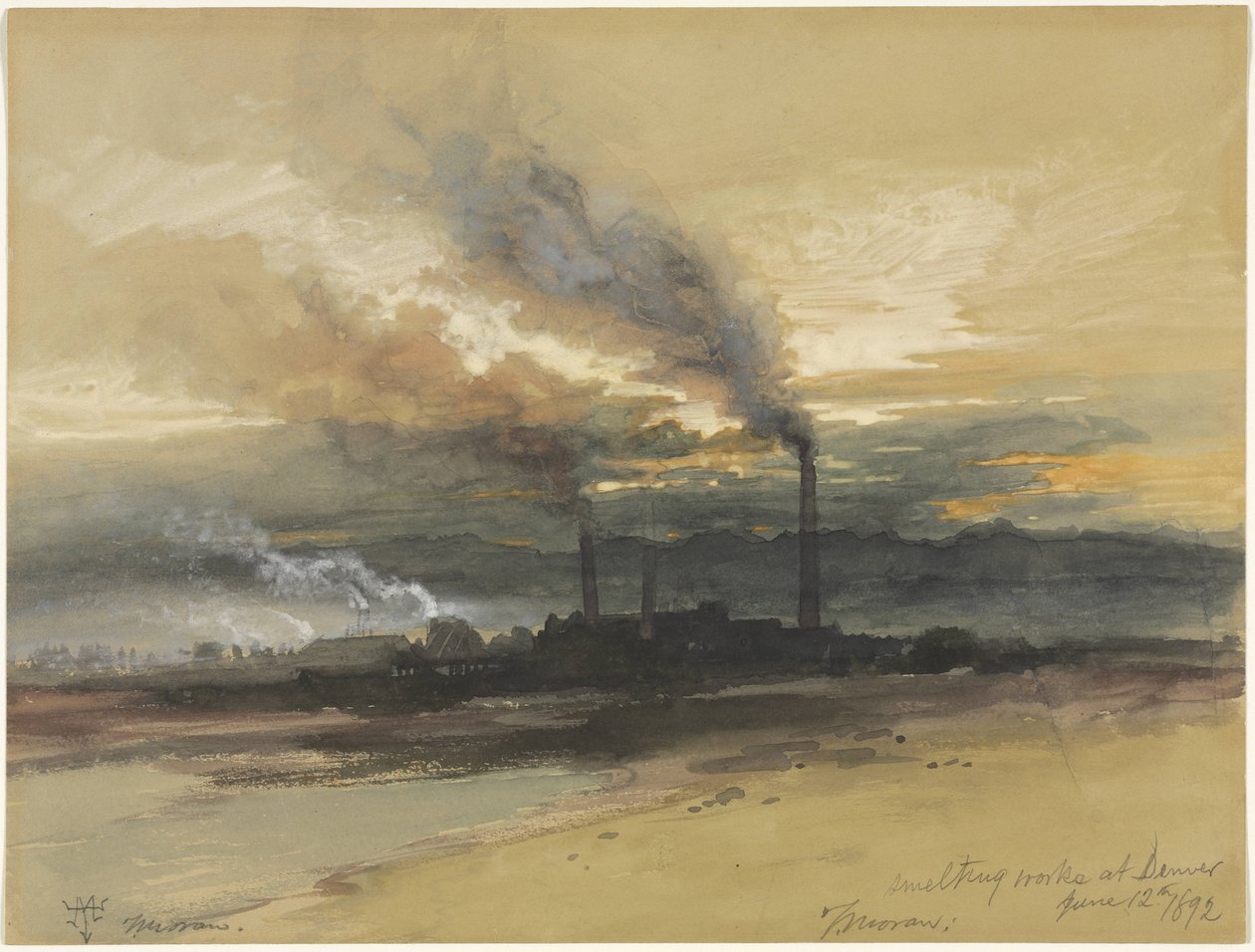  Smältverk i Denver av Thomas Moran