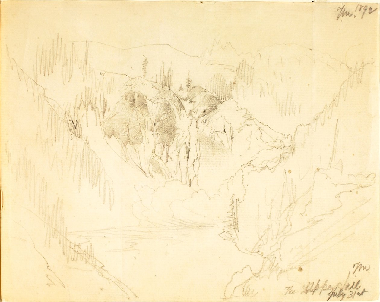 Det övre fallet av Thomas Moran