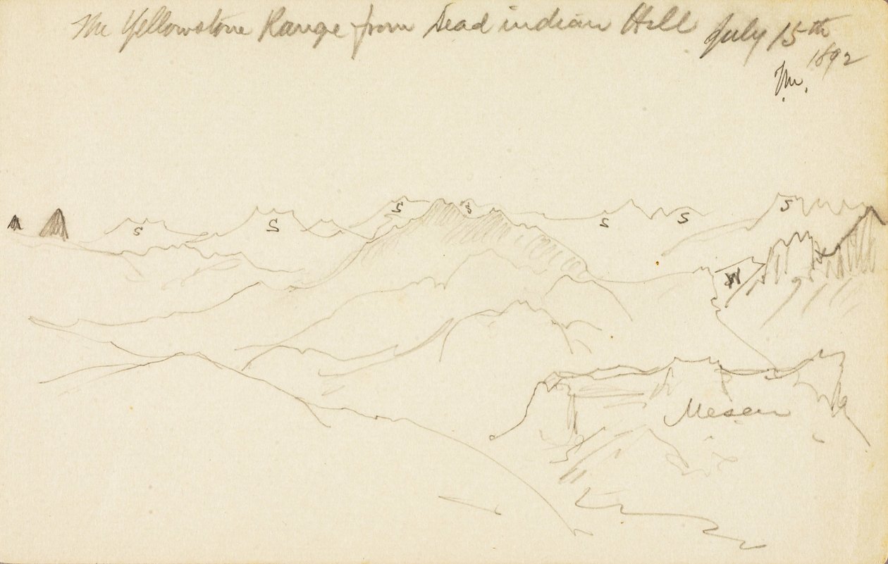 Yellowstone Range från Dead Indian Hill av Thomas Moran