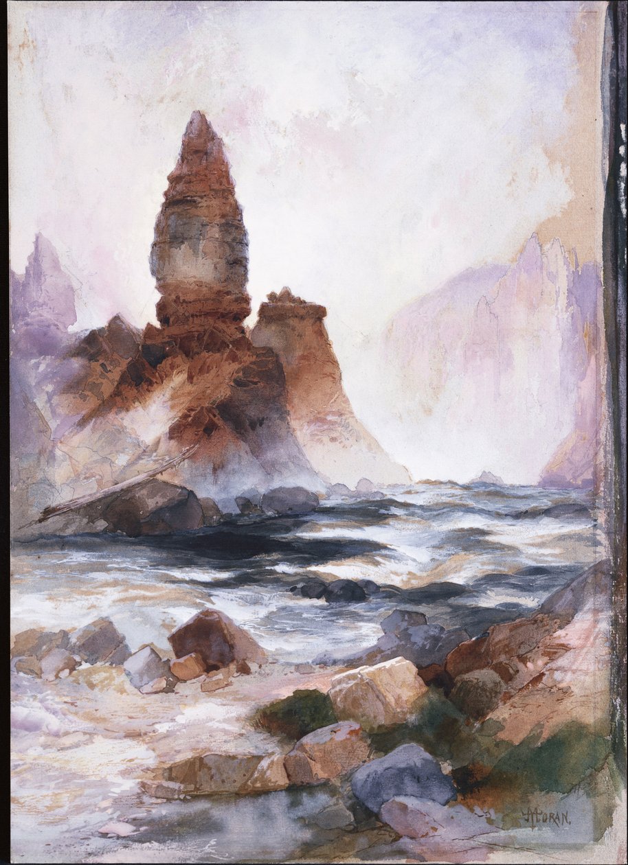 Tower Falls och Sulphur Rock, Yellowstone av Thomas Moran