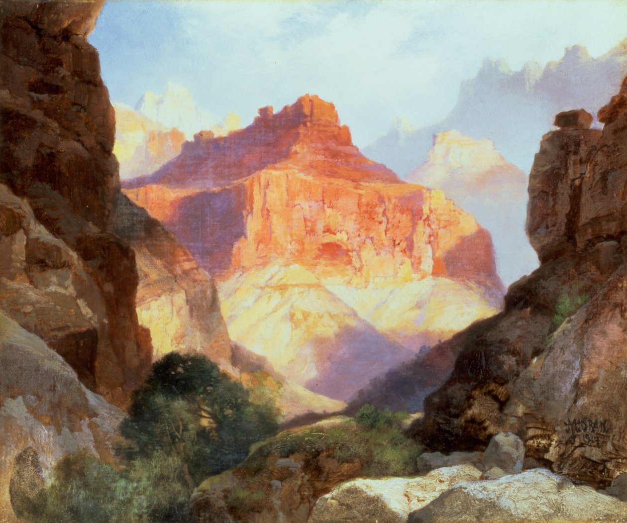 Under den röda muren, Grand Canyon of Arizona, 1917 av Thomas Moran