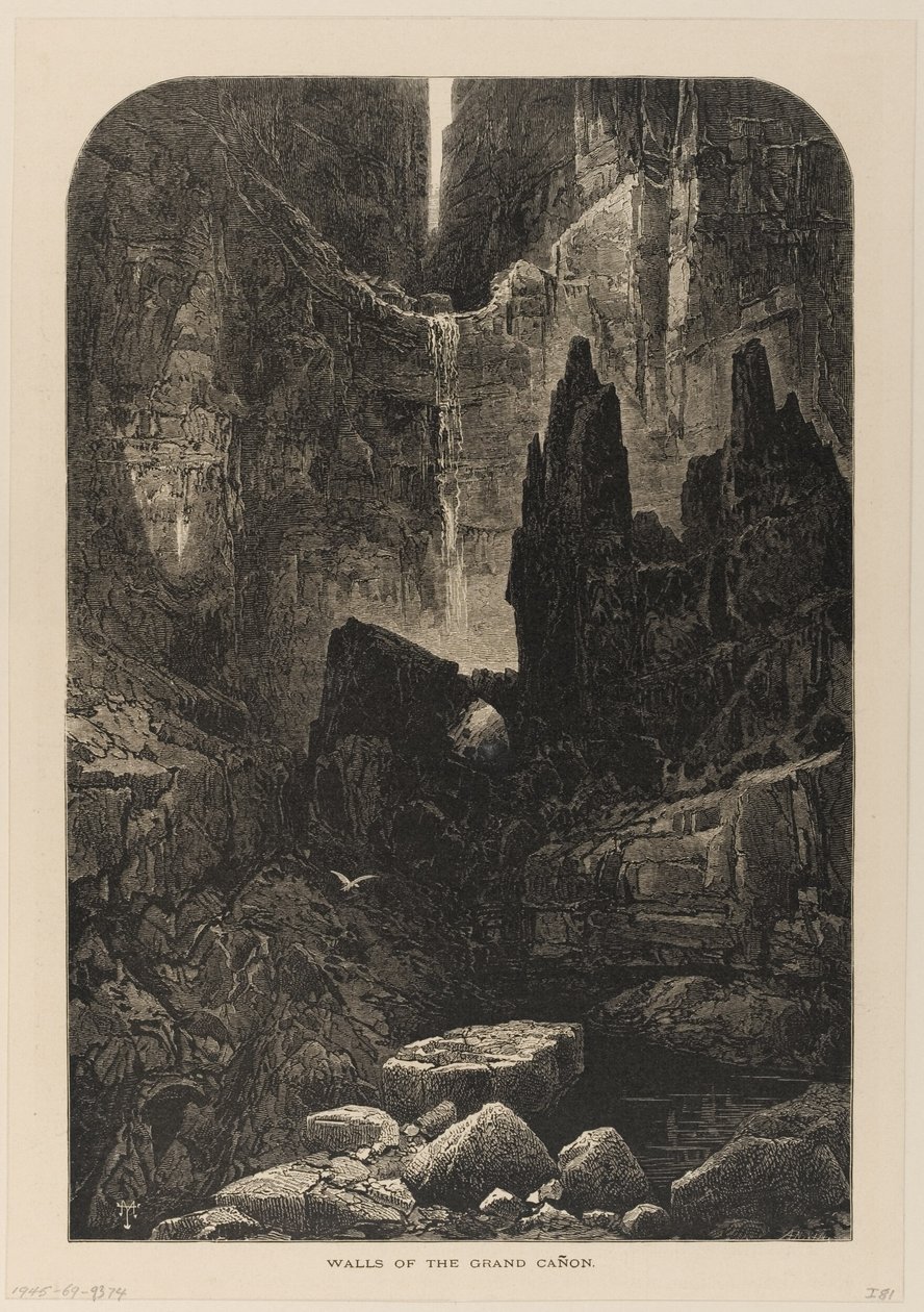 Grand Canyons väggar, Coloradofloden av Thomas Moran
