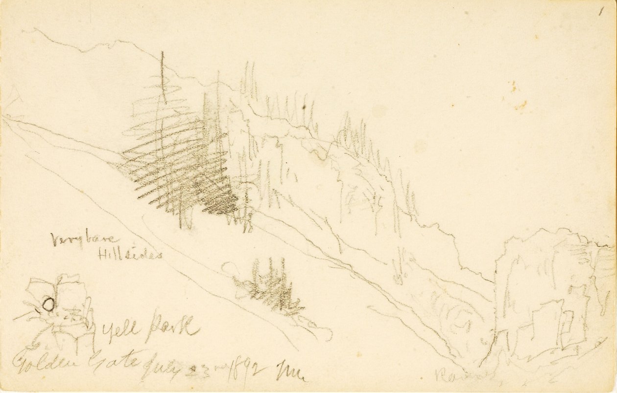 Yellowstone Park, Golden Gate av Thomas Moran