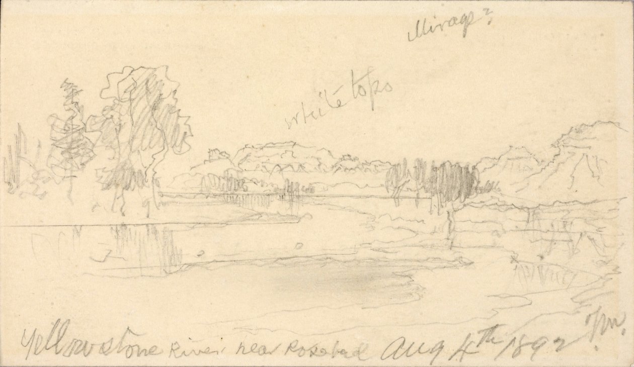 Yellowstone River, nära Rosebud av Thomas Moran