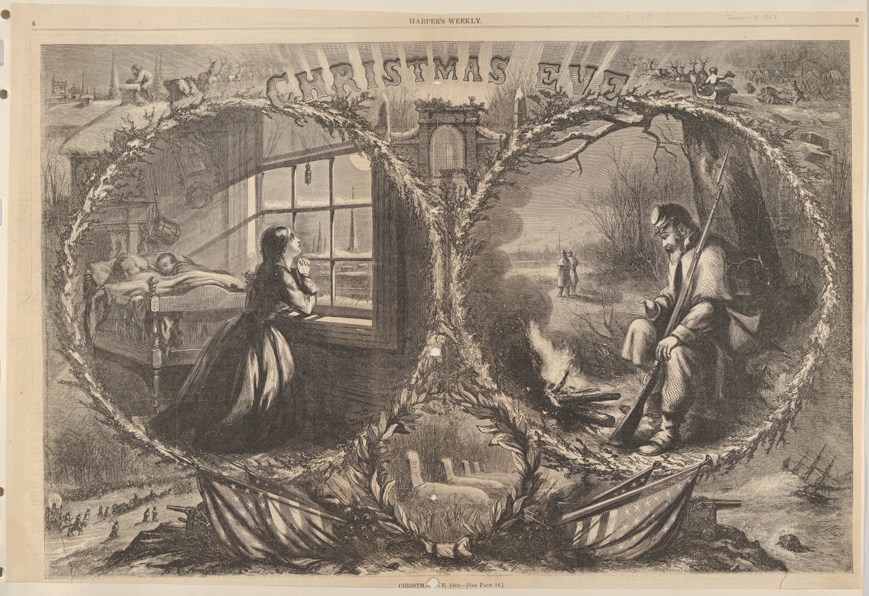 Julafton 1862 från Harpers Weekly, 3 januari 1863. av Thomas Nast