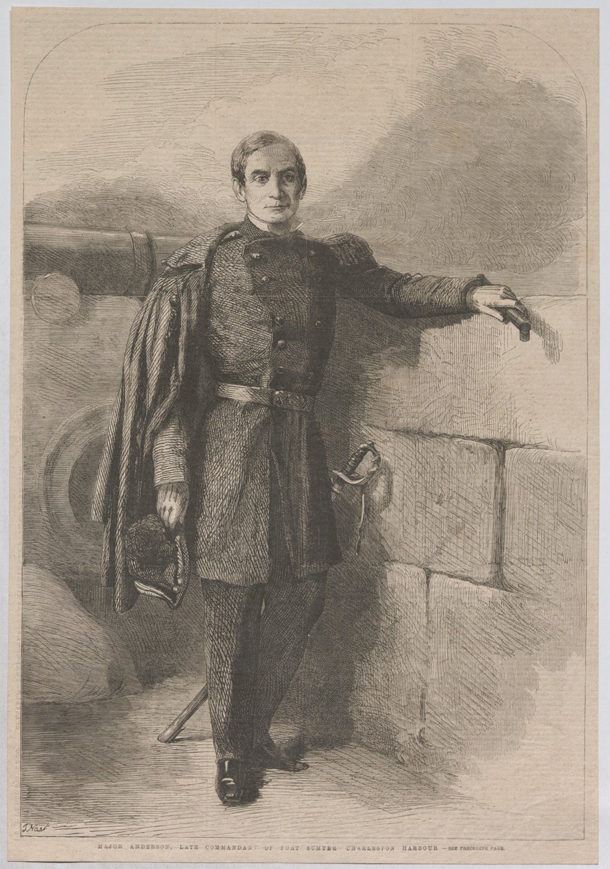Major Anderson, tidigare befälhavare vid Fort Sumter i Charlestons hamn av Thomas Nast