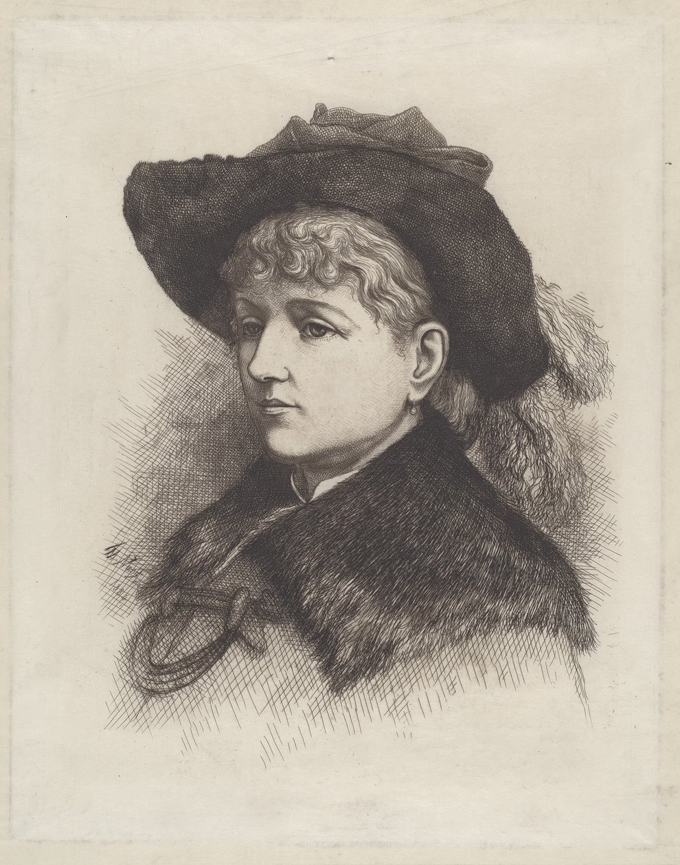 Porträtt av konstnärens fru, Sarah Edwards Nast av Thomas Nast
