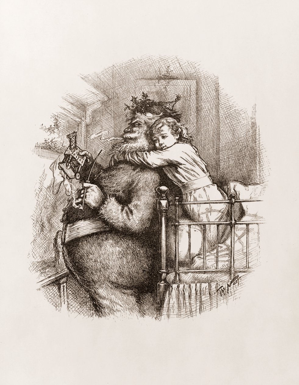 Santa Claus av Thomas Nast, ca 1892 (s/v gravyr) av Thomas Nast