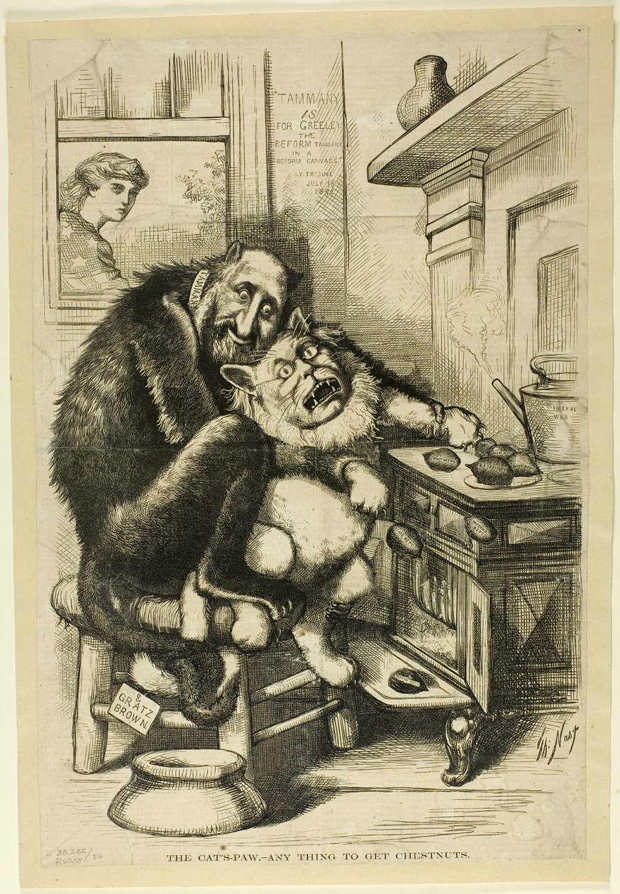 Kattens tass, vad som helst för att få kastanjer av Thomas Nast