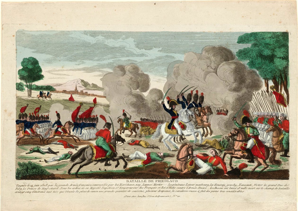 Bataille de Friedland - Slaget vid Friedland. En anklagelse från det ryska Leib-gardet den 14 juni 1807 - Naudet, Thomas Charles av Thomas Naudet