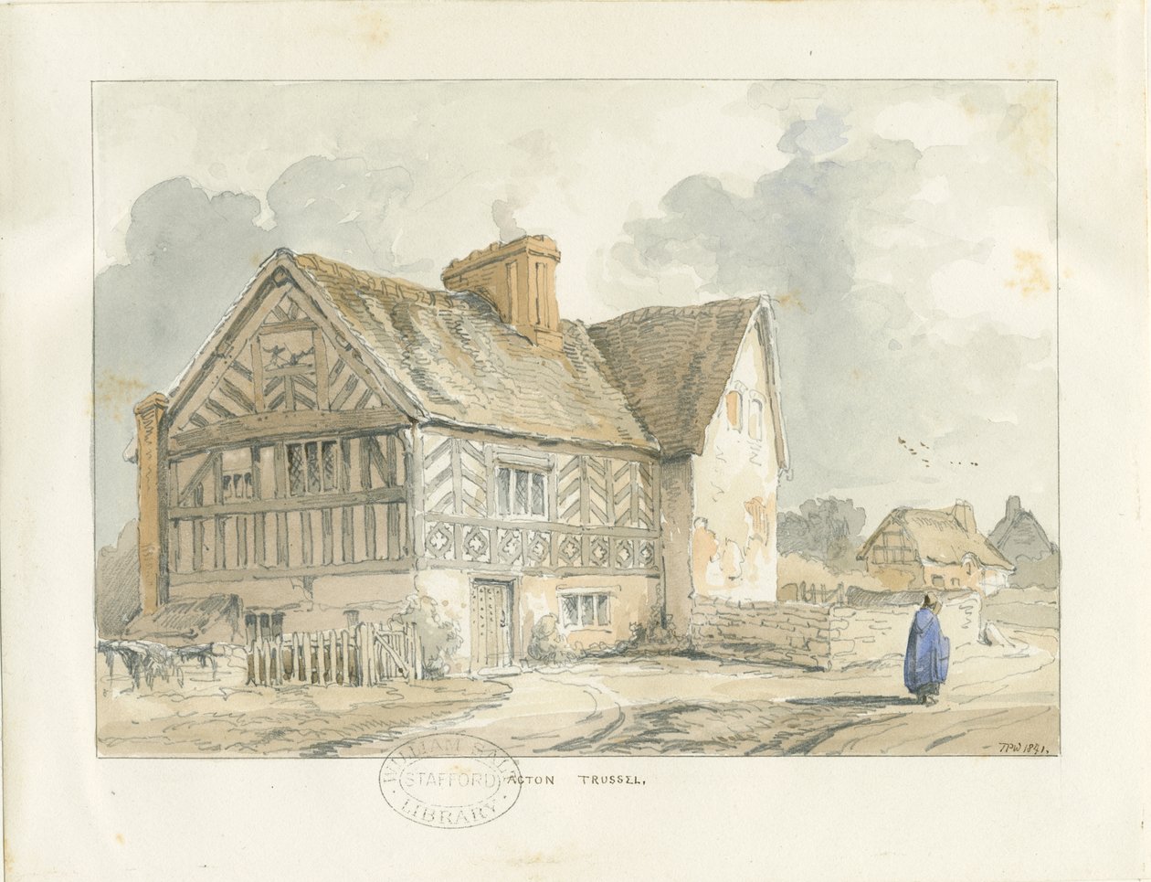 Acton Trussell Old House: akvarellmålning av Thomas Peploe Wood