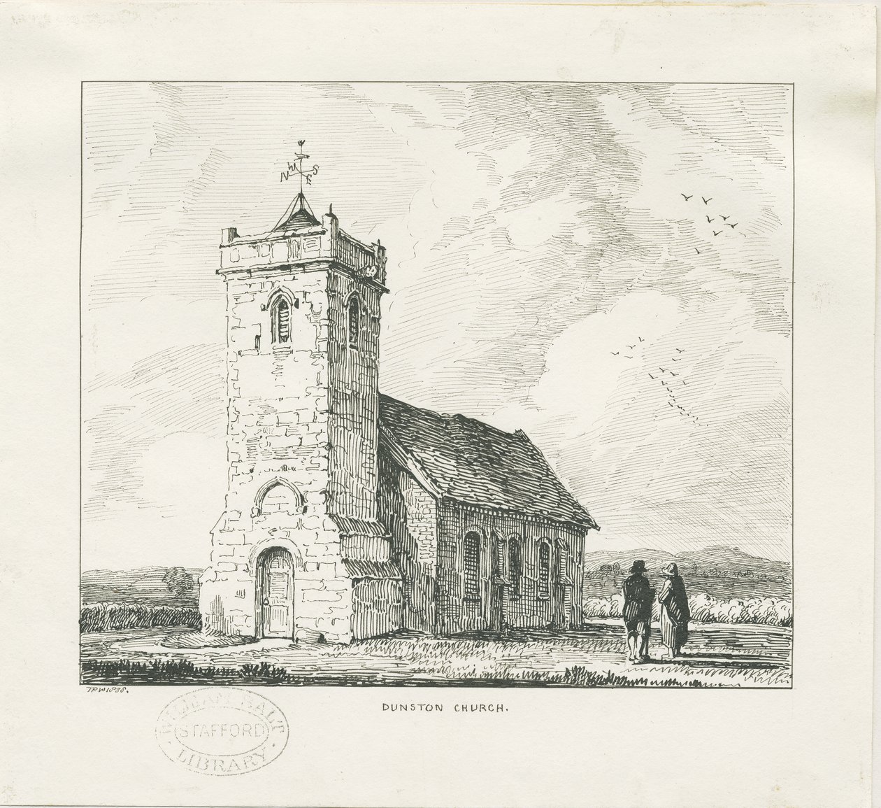 Dunston Church: pennteckning av Thomas Peploe Wood