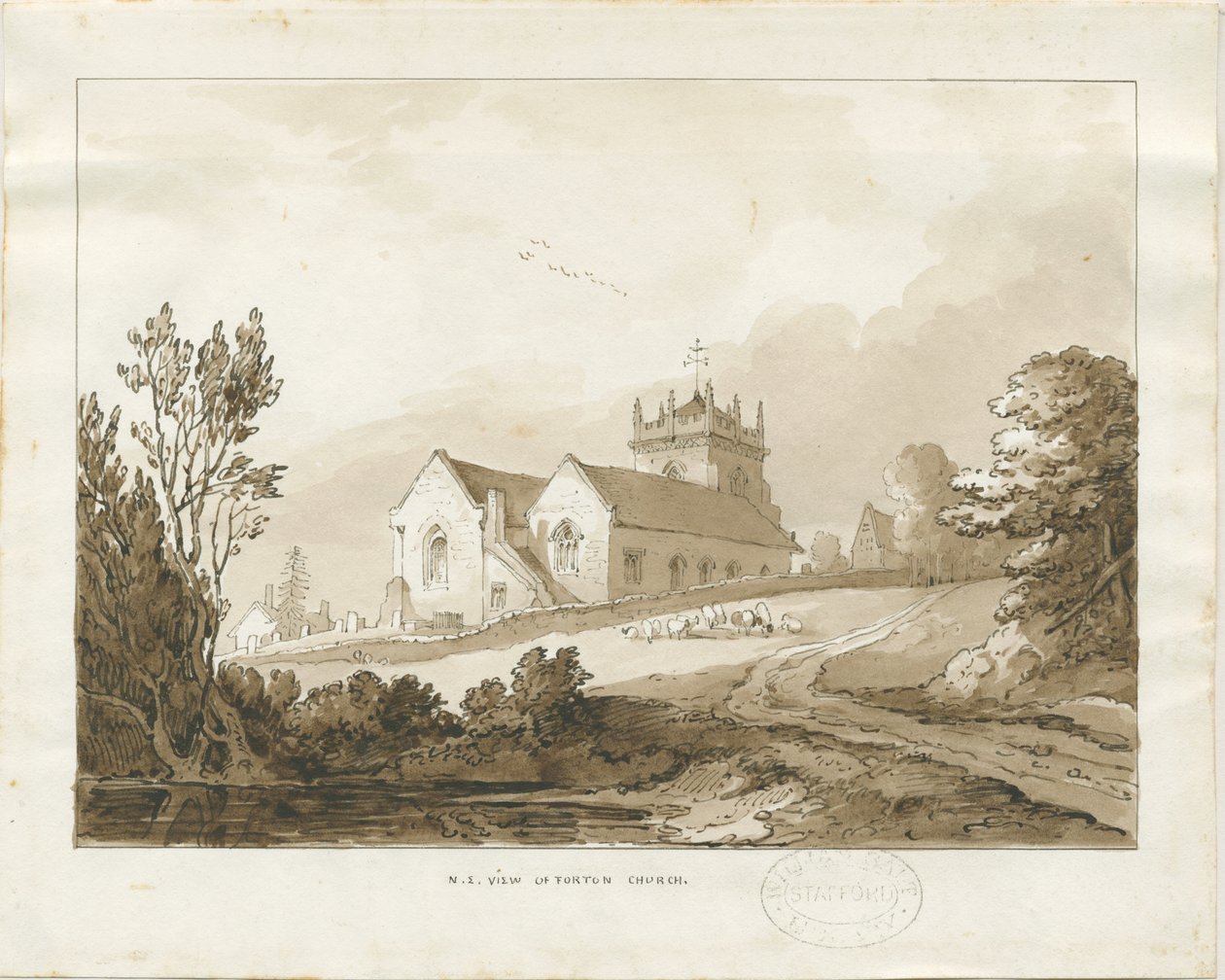 Forton Church: tvättritning, nd [?1838] (ritning) av Thomas Peploe Wood