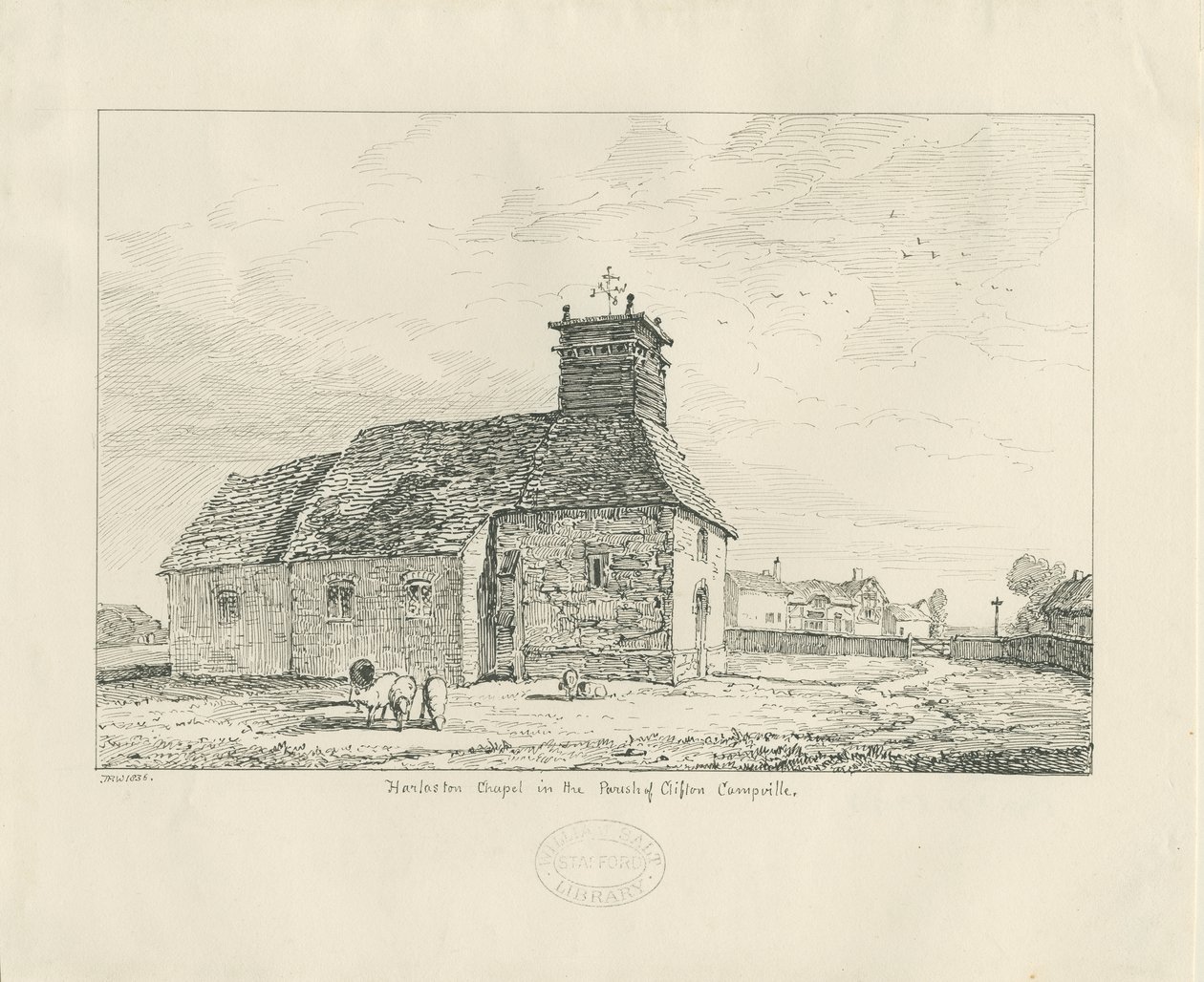 Harlaston Chapel: pennteckning av Thomas Peploe Wood