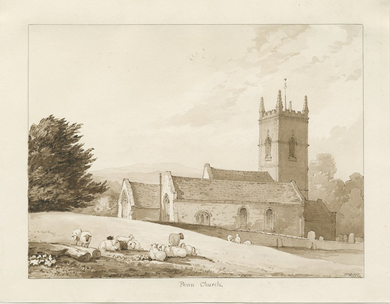 Penn Church: sepiateckning av Thomas Peploe Wood