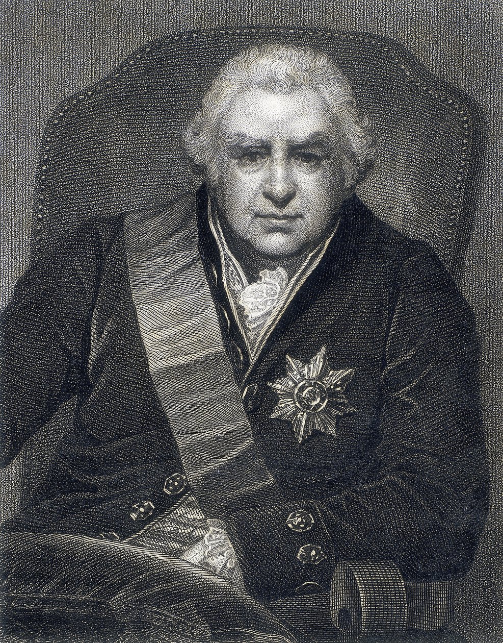 Joseph Banks, president för Royal Society PRS, botaniker, 1800-talet av Thomas Philips