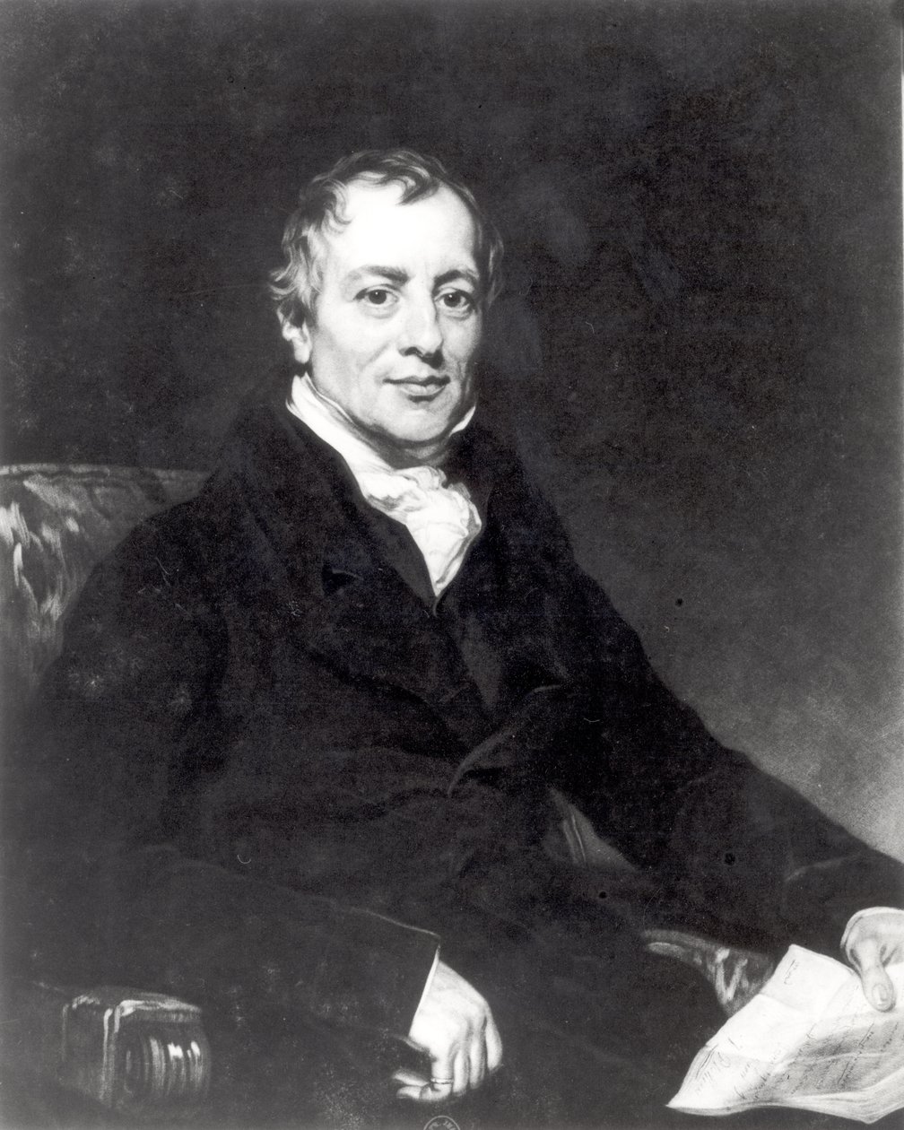 Portræt af David Ricardo (1772-1823) graveret af Thomas Hodgetts swed av Thomas Phillips