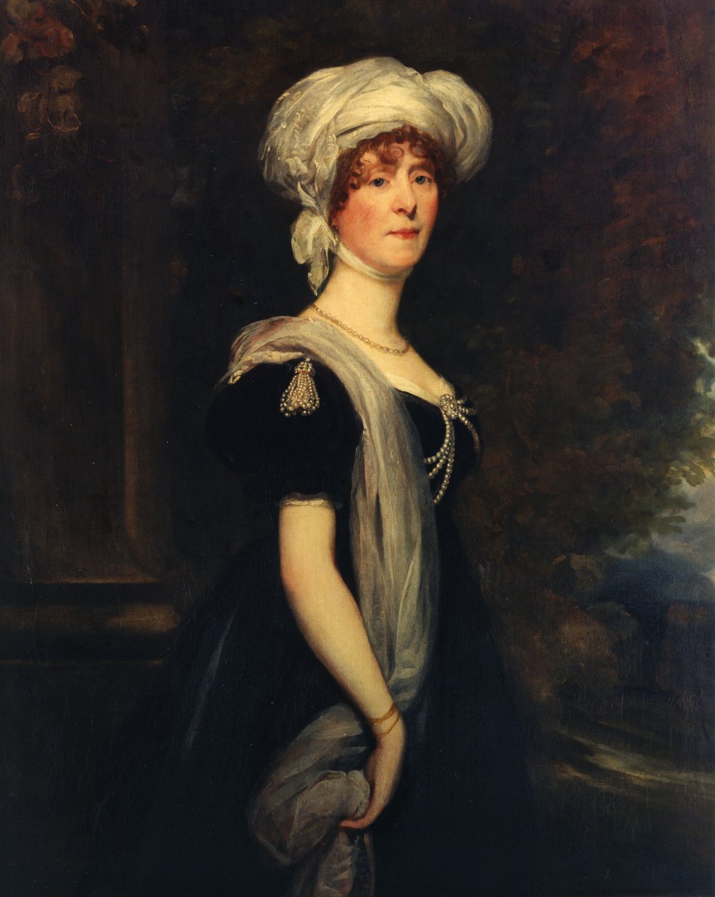 Porträtt av Frances, hustru till Hugh, 2:a hertigen av Northumberland (olja på duk) av Thomas Phillips