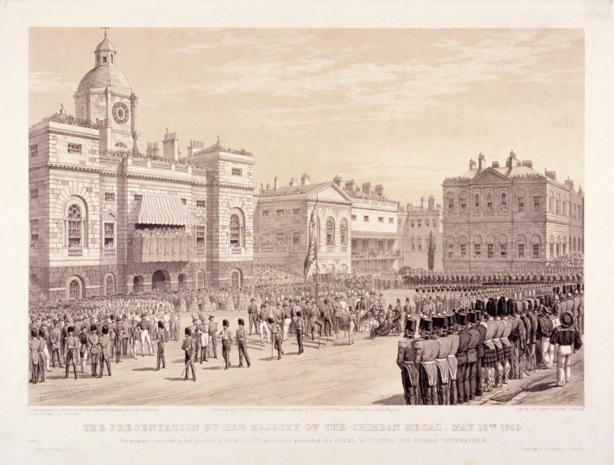 Presentation av Krim-medaljen av drottning Victoria till överste Sir Thomas Trowbridge, 18 maj 1855 av Thomas Picken