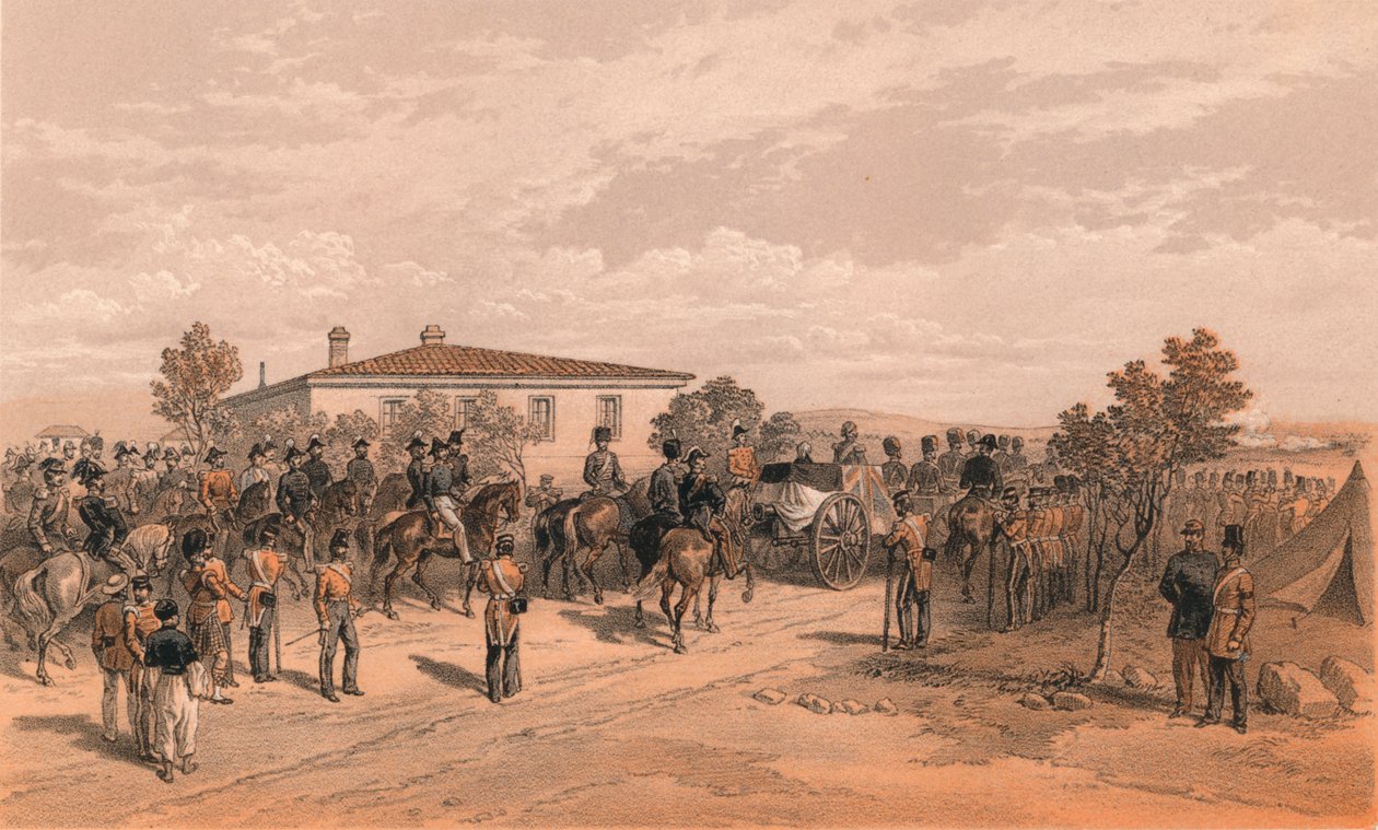 The Funeral Cortege of Lord Raglan lämnar huvudkvarteret, 1856 av Thomas Picken