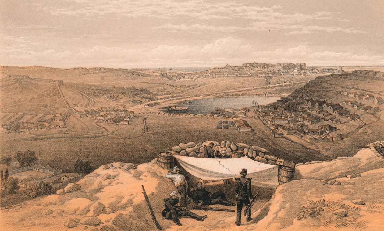 Sebastopols stadsbatterier eller inre befästningar, 1856 av Thomas Picken