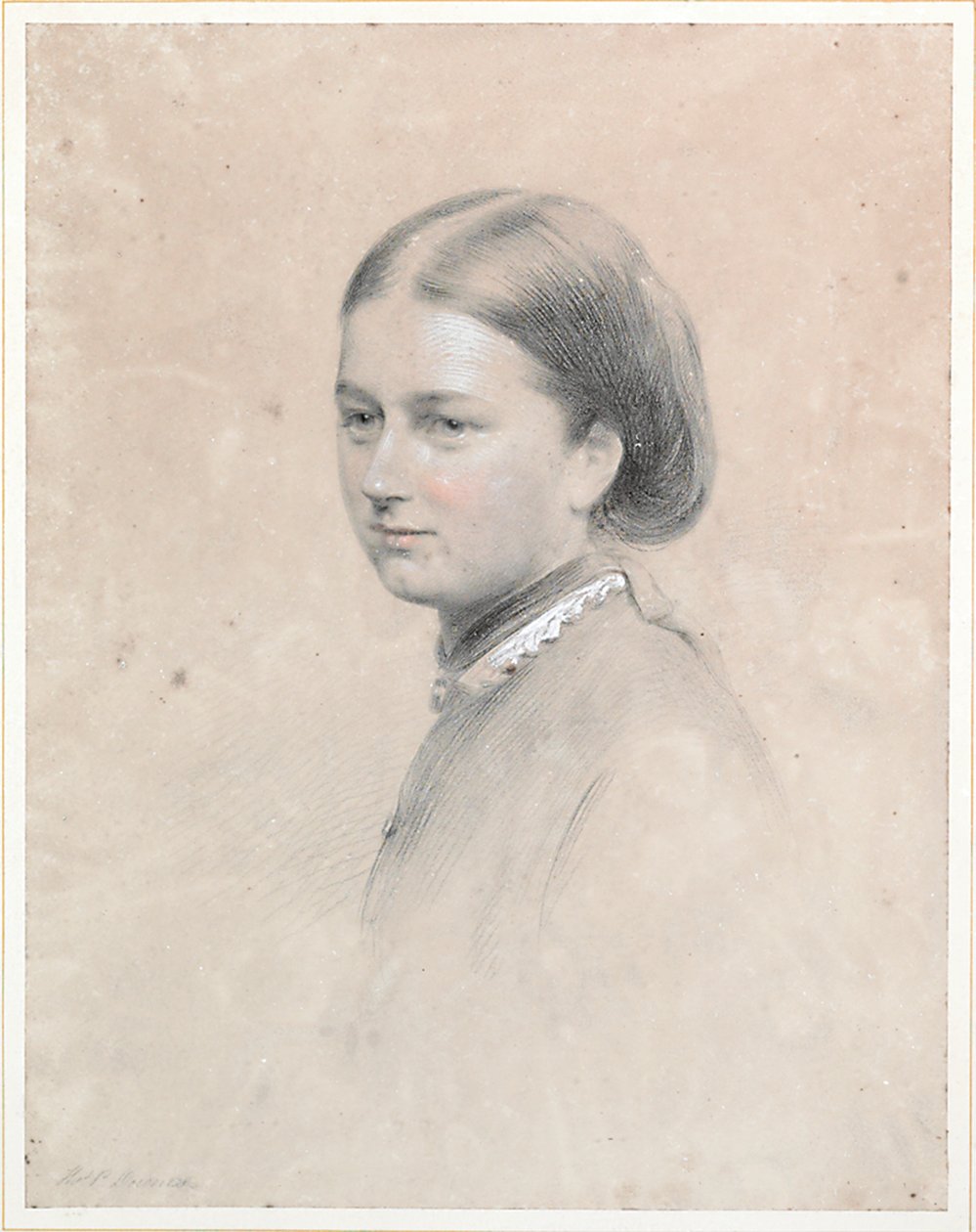 Porträtt av Lady Rachel Scott (krita & w/c på papper) (par till 445140) av Thomas Price Downes