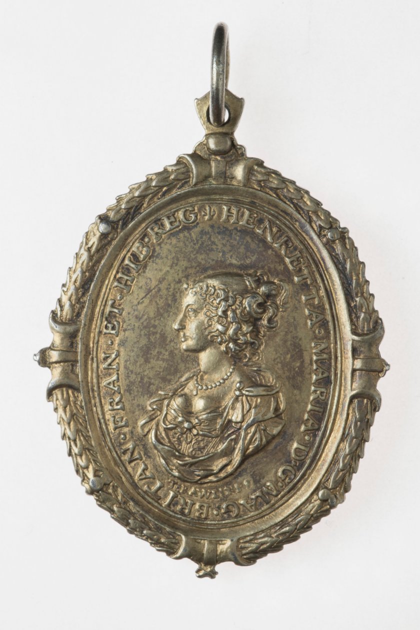 Charles I och Henrietta Maria supportermärke, ca 1649 (förgylld silver) av Thomas Rawlins