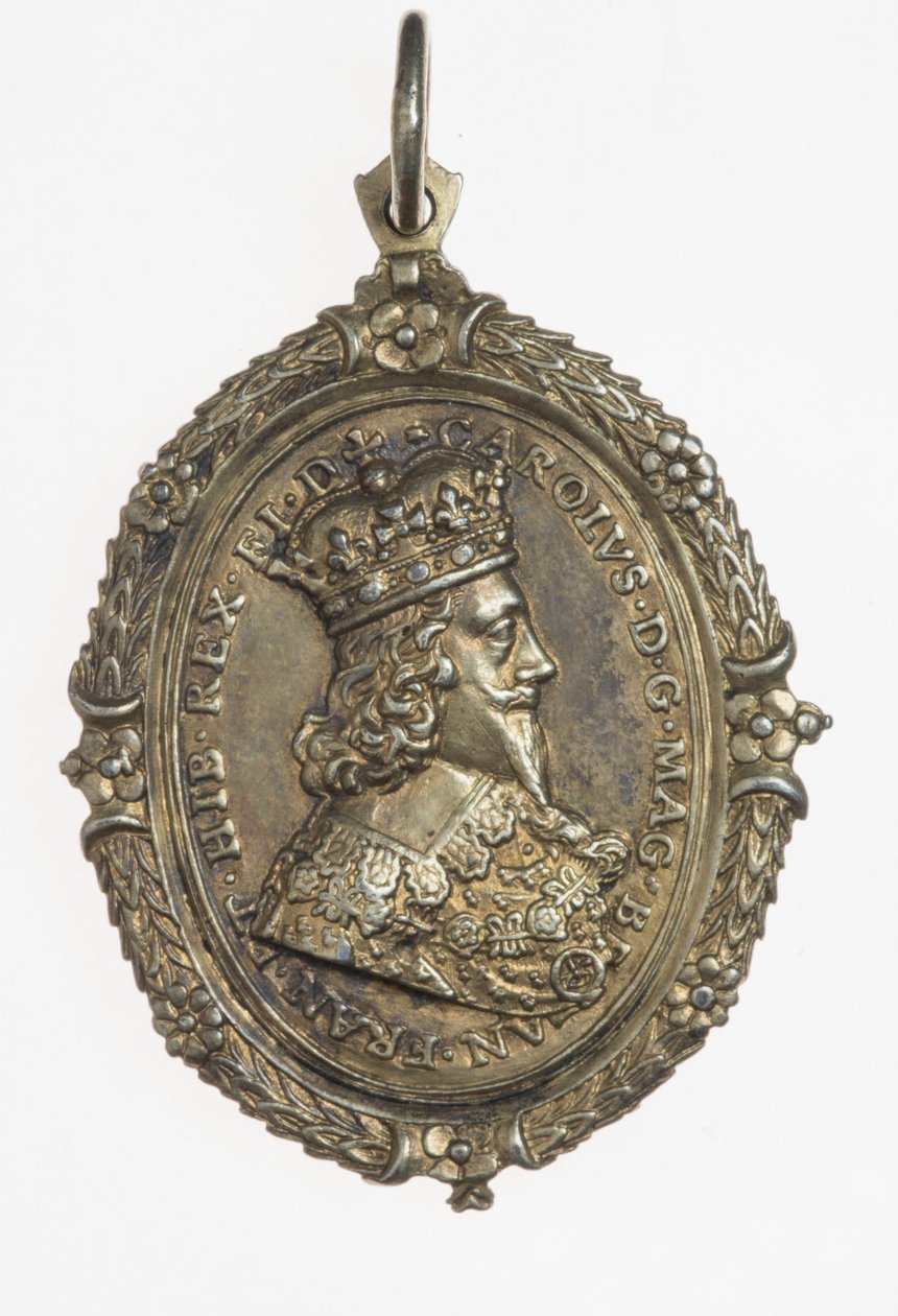 Charles I och Henrietta Maria supportermärke, ca 1649 (förgylld silver) av Thomas Rawlins