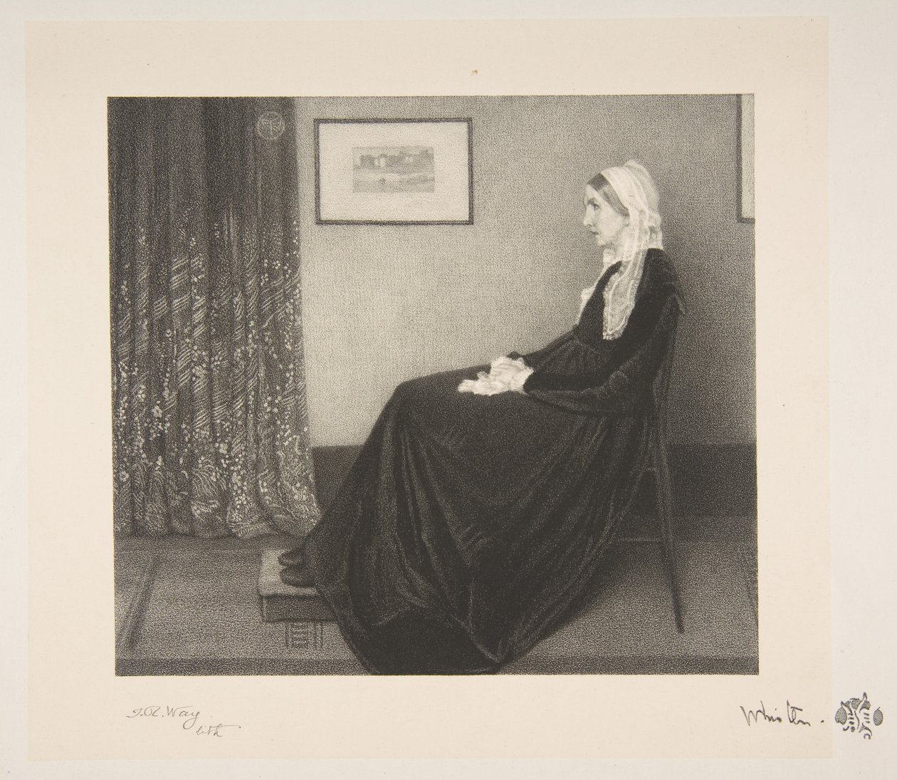 Arrangemang i grått och svart: Porträtt av konstnärens mamma, 1892. av Thomas Robert Way
