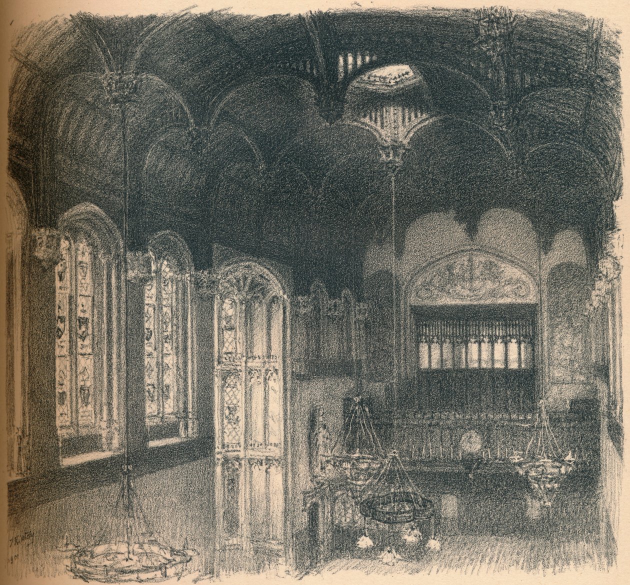 Interiör av Crosby Hall, 1902 av Thomas Robert Way